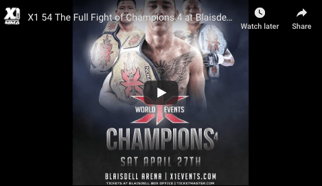 X1 54 The Full Fight of Champions 4 at Blaisdell Arena, Hawaii