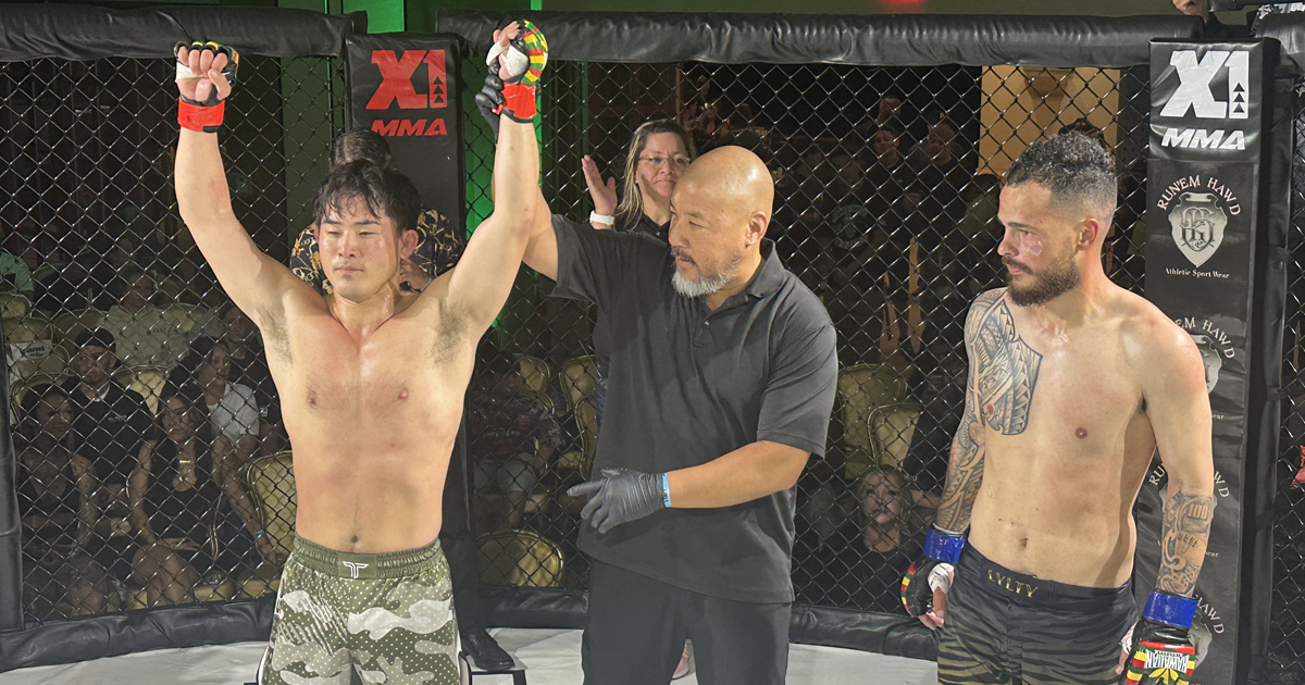 Leonard Oshiro defeats Keith Birchland by referee stoppage in round two at X-1 67